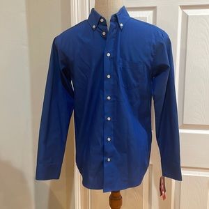 Vintage Chaps shirt button down long sleeve cotton blue boys size 14
